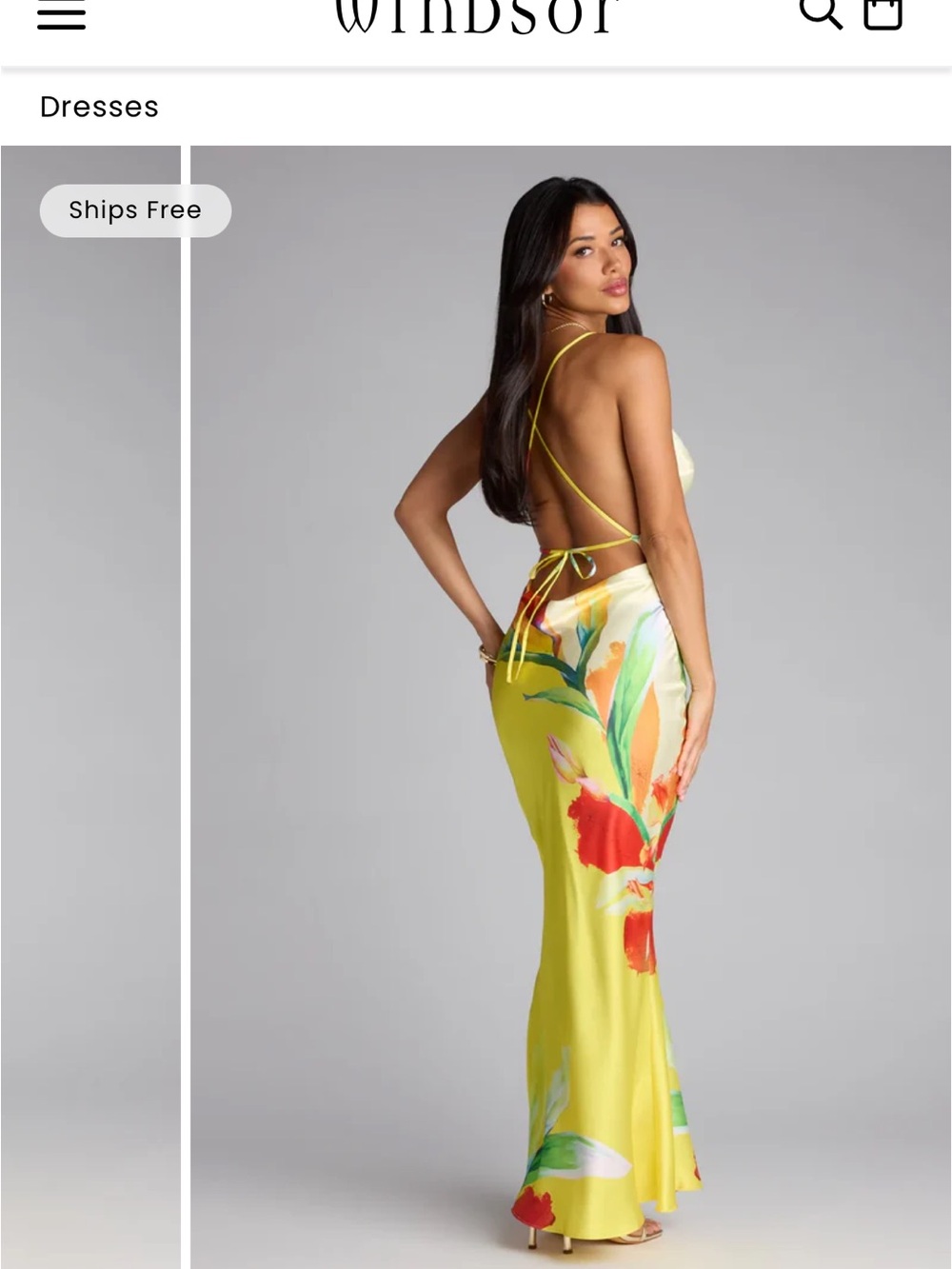 Windsor Satin Floral Maxi